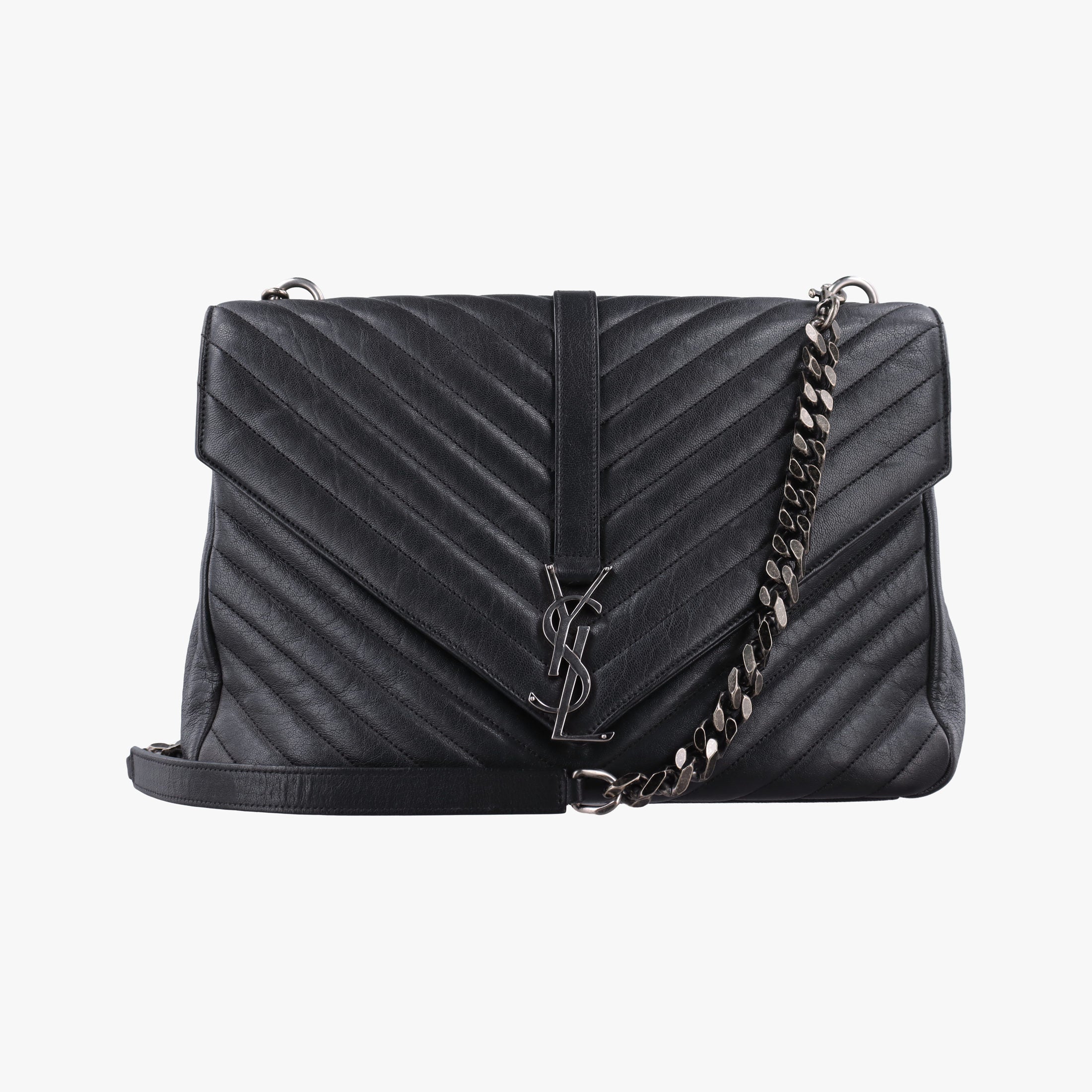 Secondhand Yves Saint Laurent COLLEGE Black Leather 392738 shoulderbag | stylenewstar