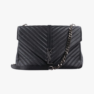 Secondhand Yves Saint Laurent COLLEGE Black Leather 392738 shoulderbag | stylenewstar