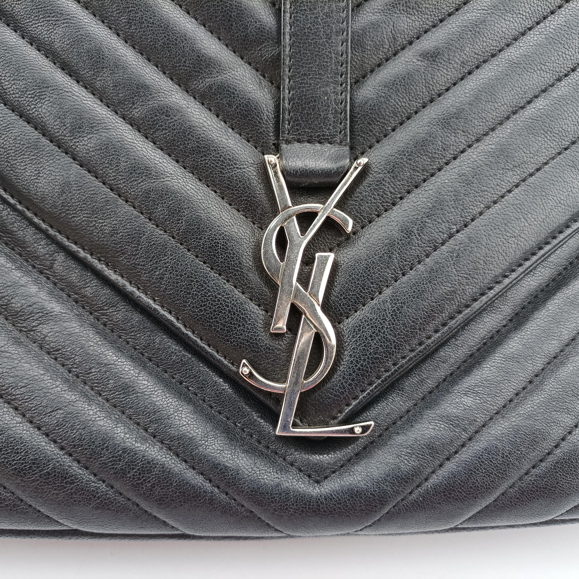 Secondhand Yves Saint Laurent COLLEGE Black Leather 392738 shoulderbag | stylenewstar