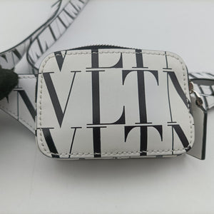 Secondhand Valentino VLTN Logo White x Black Leather  bum bag/waist bag | stylenewstar