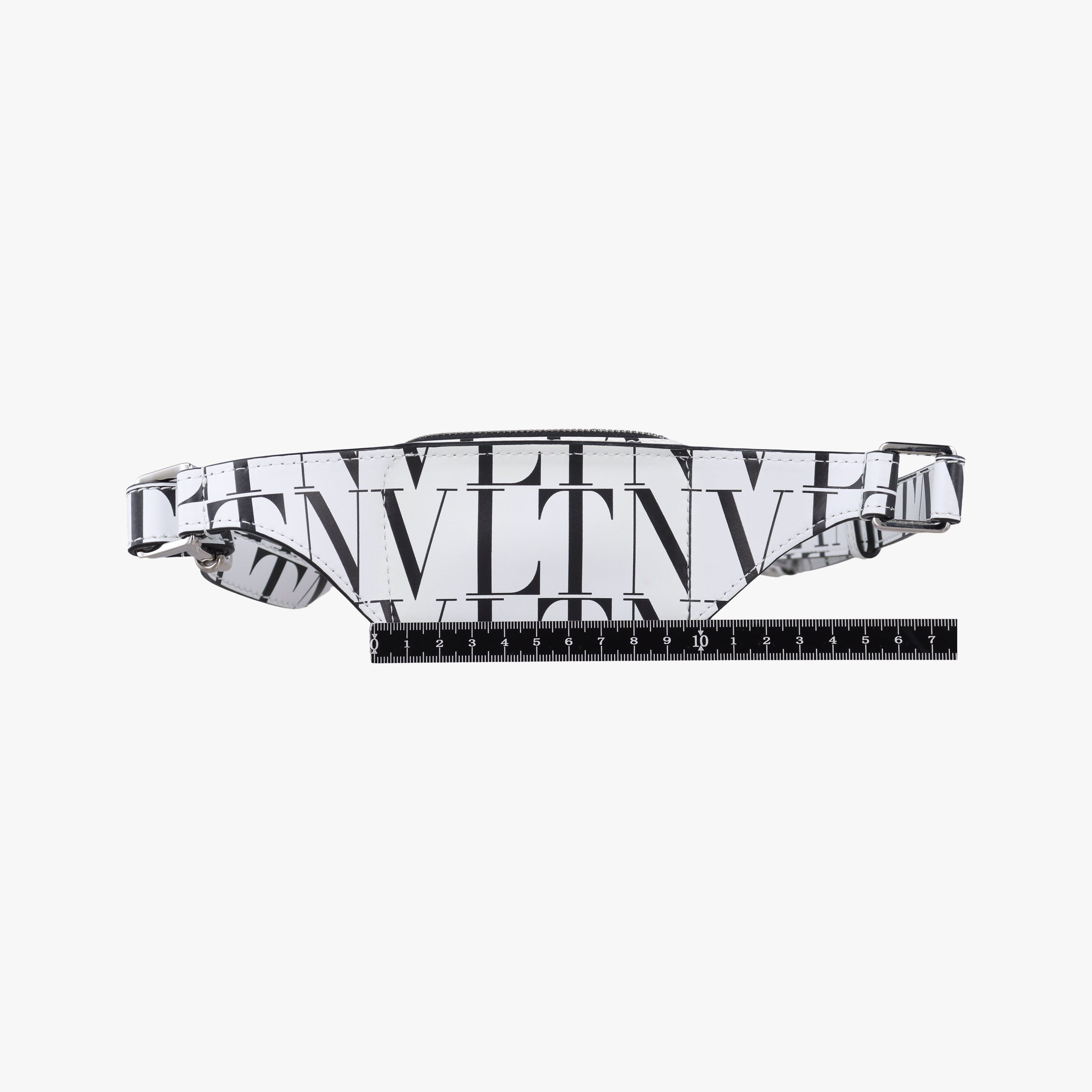 Secondhand Valentino VLTN Logo White x Black Leather  bum bag/waist bag | stylenewstar