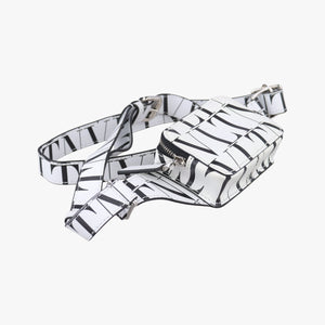 Secondhand Valentino VLTN Logo White x Black Leather  bum bag/waist bag | stylenewstar