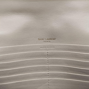 Pre-owned Yves Saint Laurent VICKY White Leather 554125 shoulderbag | stylenewstar