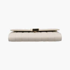 Pre-owned Yves Saint Laurent VICKY White Leather 554125 shoulderbag | stylenewstar