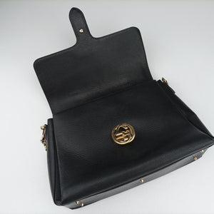 Pre-owned Gucci Interlocking G Black Leather 510306 shoulderbag | stylenewstar