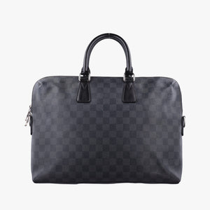 Pre-owned Louis Vuitton Porte Documents Jour Noir Damier Graphite N48224 handbag | stylenewstar