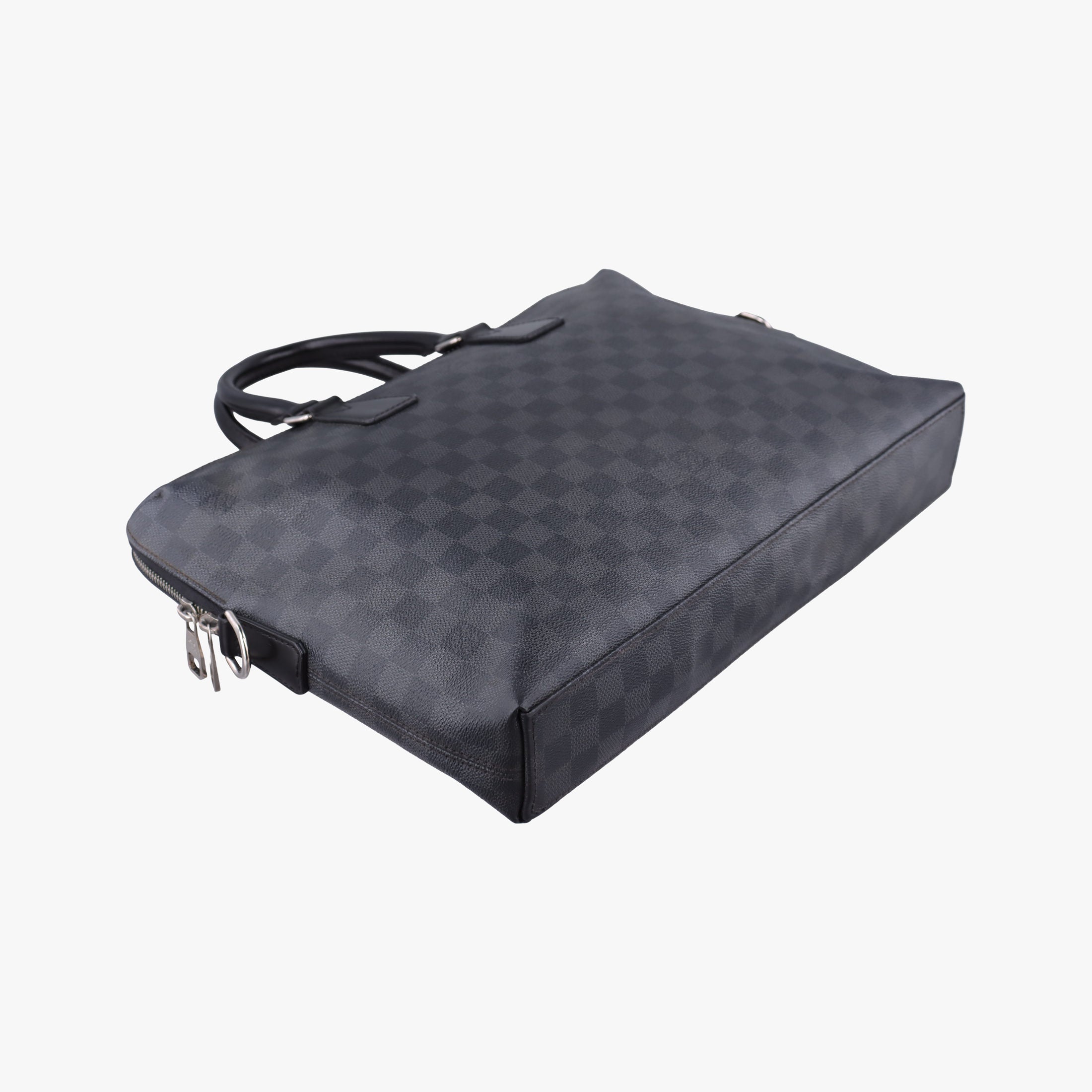 Pre-owned Louis Vuitton Porte Documents Jour Noir Damier Graphite N48224 handbag | stylenewstar
