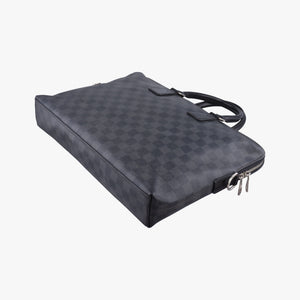 Pre-owned Louis Vuitton Porte Documents Jour Noir Damier Graphite N48224 handbag | stylenewstar