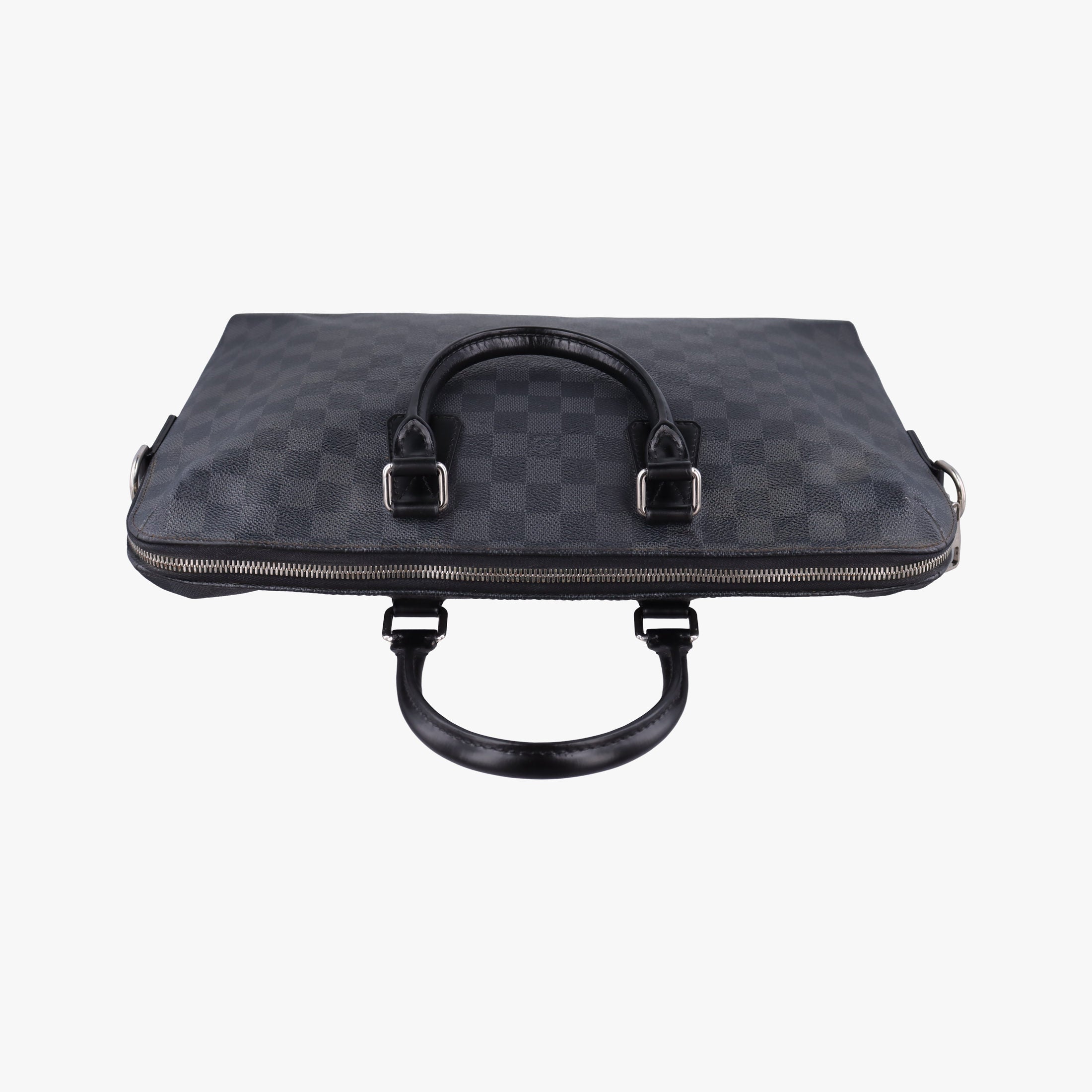 Pre-owned Louis Vuitton Porte Documents Jour Noir Damier Graphite N48224 handbag | stylenewstar