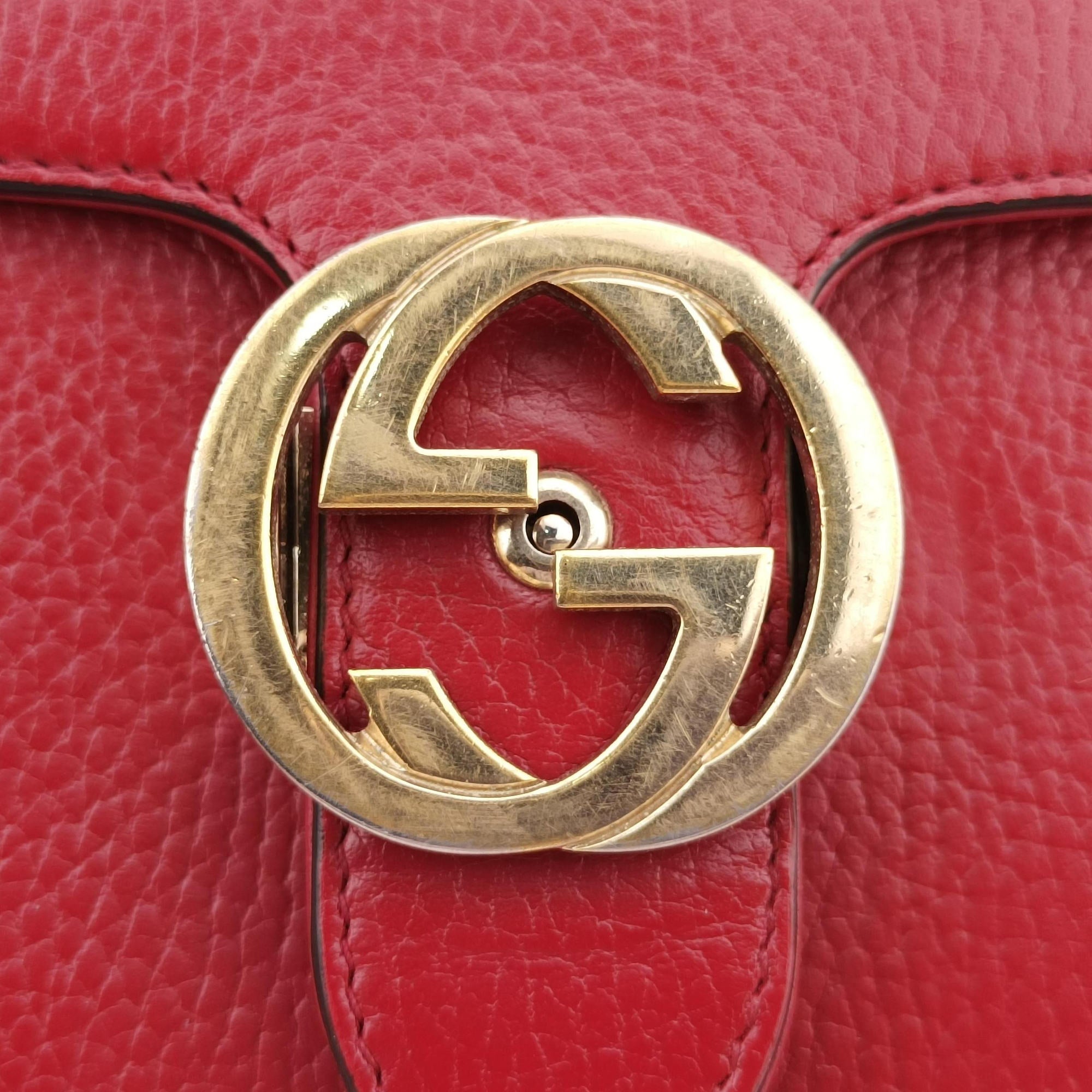 Secondhand Gucci Interlocking G Red Leather 510304 shoulderbag | stylenewstar