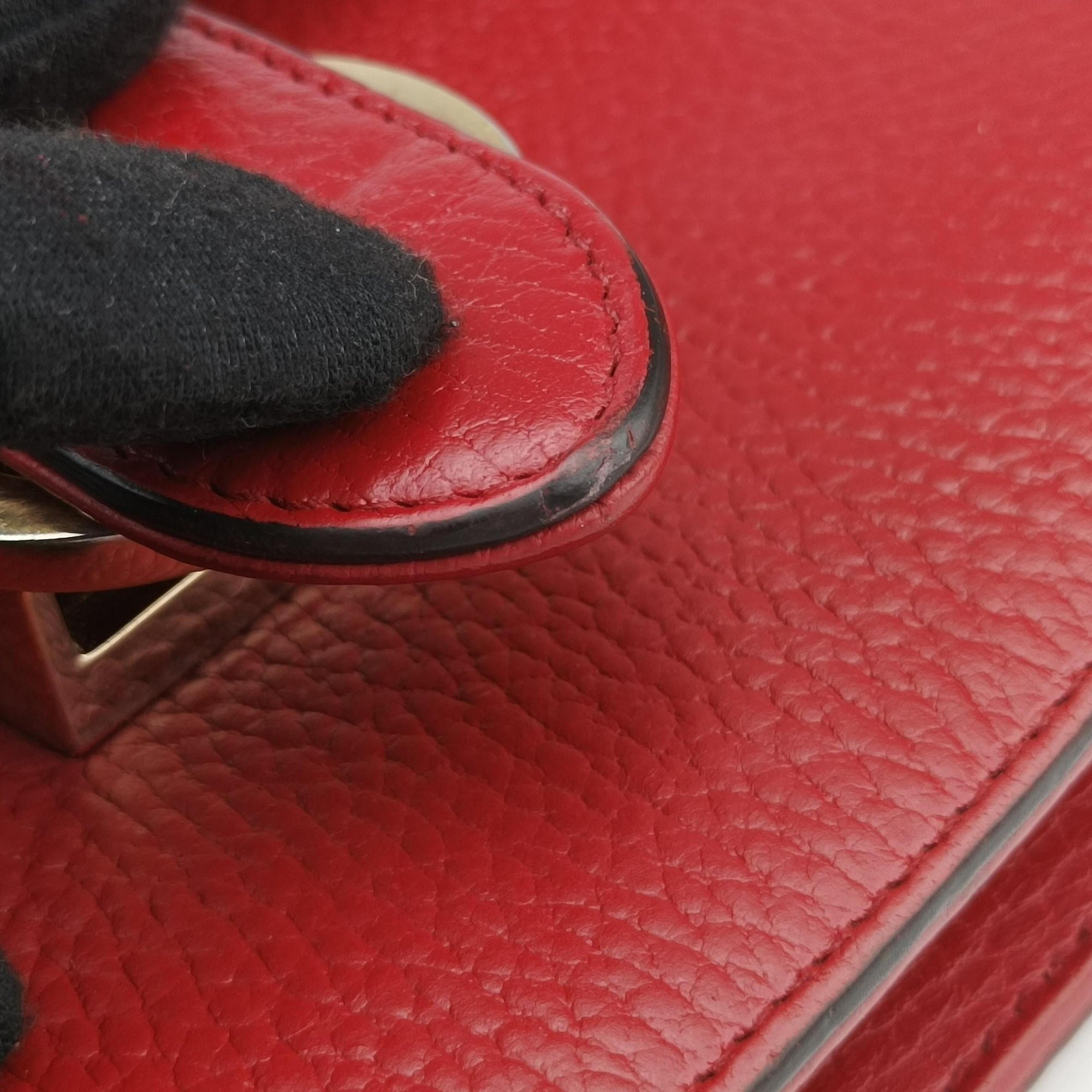 Secondhand Gucci Interlocking G Red Leather 510304 shoulderbag | stylenewstar