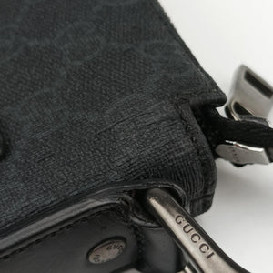 Pre-owned Gucci GG Supreme Black PVC coated canvas 322279 shoulderbag | stylenewstar