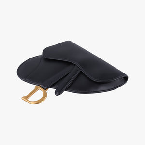 Pre-owned Christian Dior saddle Black leather  bum bag/waist bag | stylenewstar