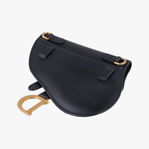 Pre-owned Christian Dior saddle Black leather  bum bag/waist bag | stylenewstar