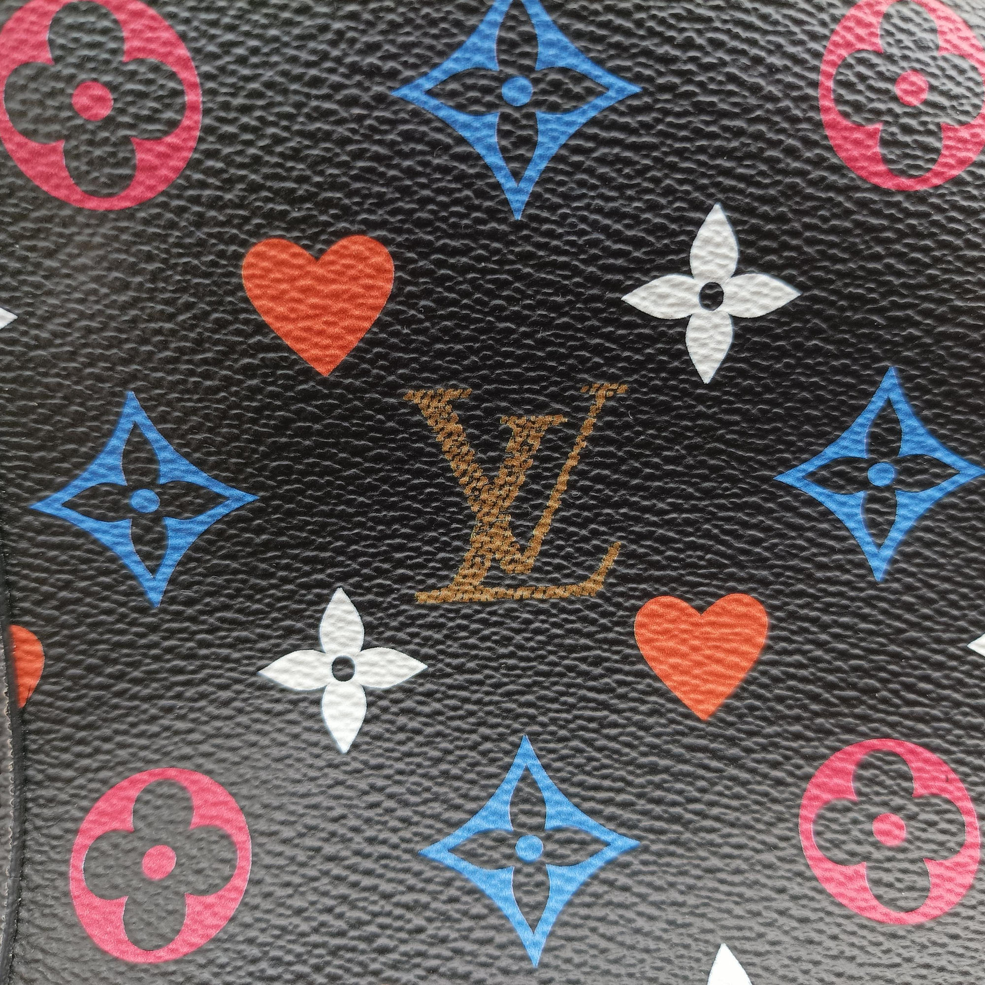 Secondhand Louis Vuitton Neverfull MM playing cards Game On Noir PVC coated canvas M57483 handbag | stylenewstar