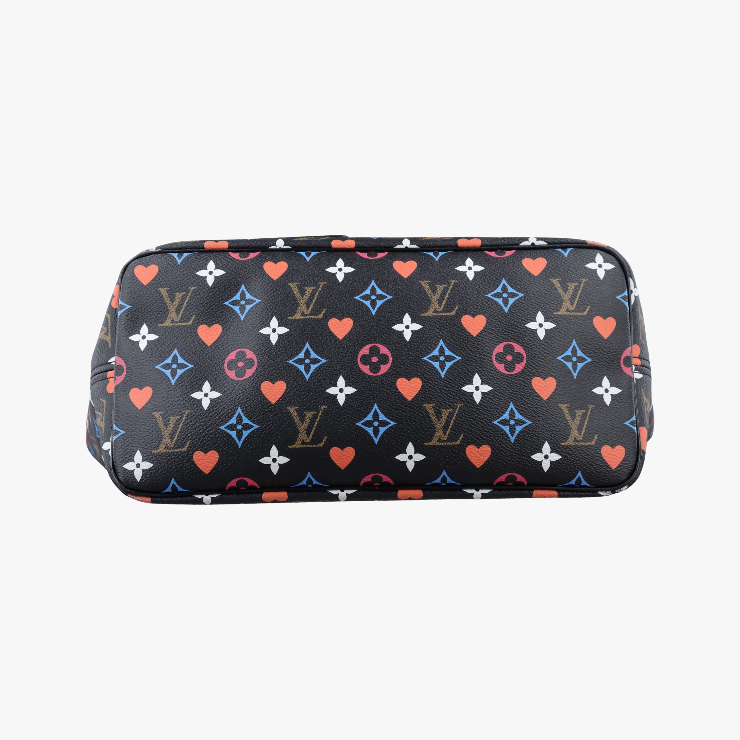 Secondhand Louis Vuitton Neverfull MM playing cards Game On Noir PVC coated canvas M57483 handbag | stylenewstar