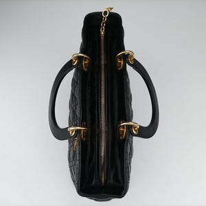 Pre-owned Christian Dior Lady Dior Black lambskin  shoulderbag | stylenewstar