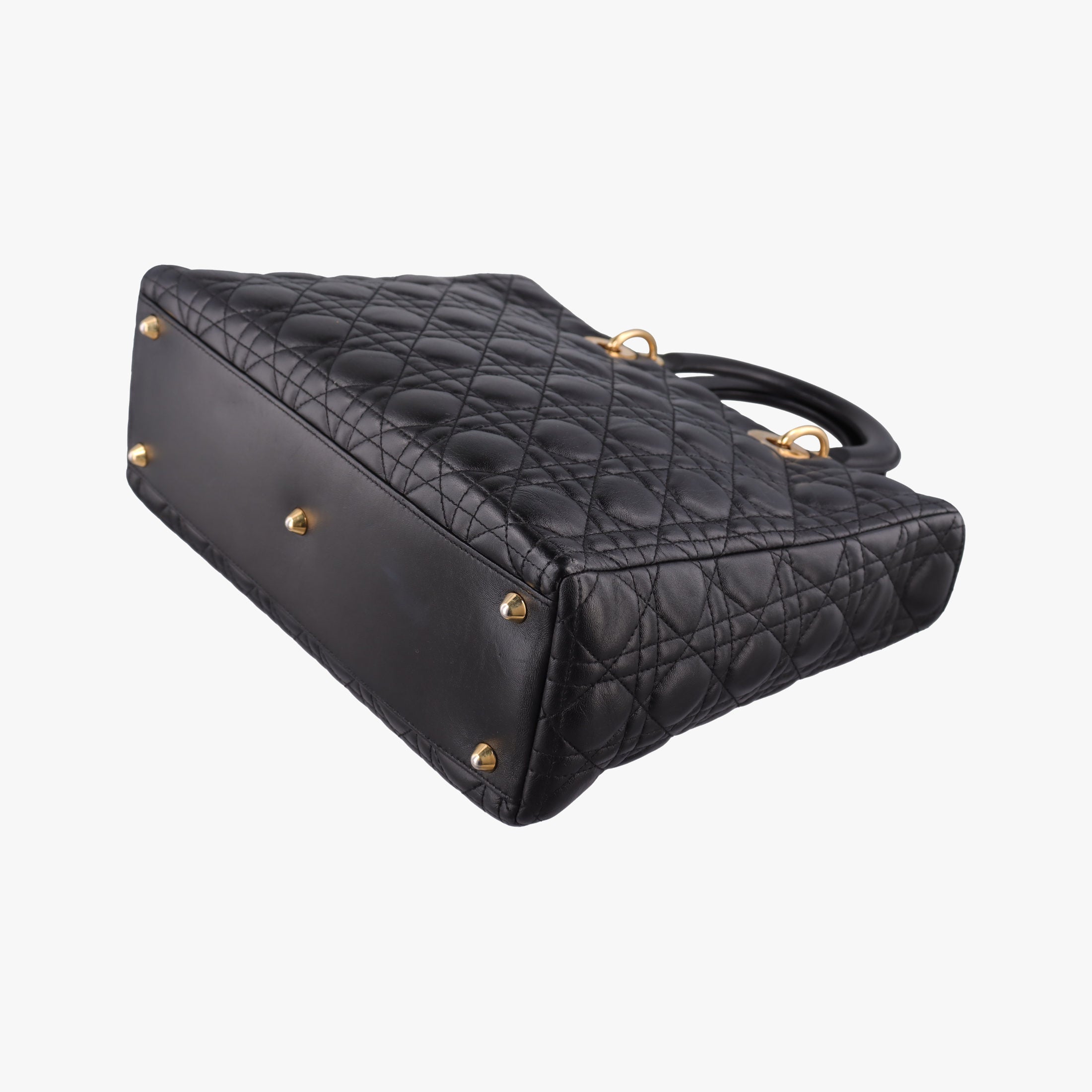 Pre-owned Christian Dior Lady Dior Black lambskin  shoulderbag | stylenewstar