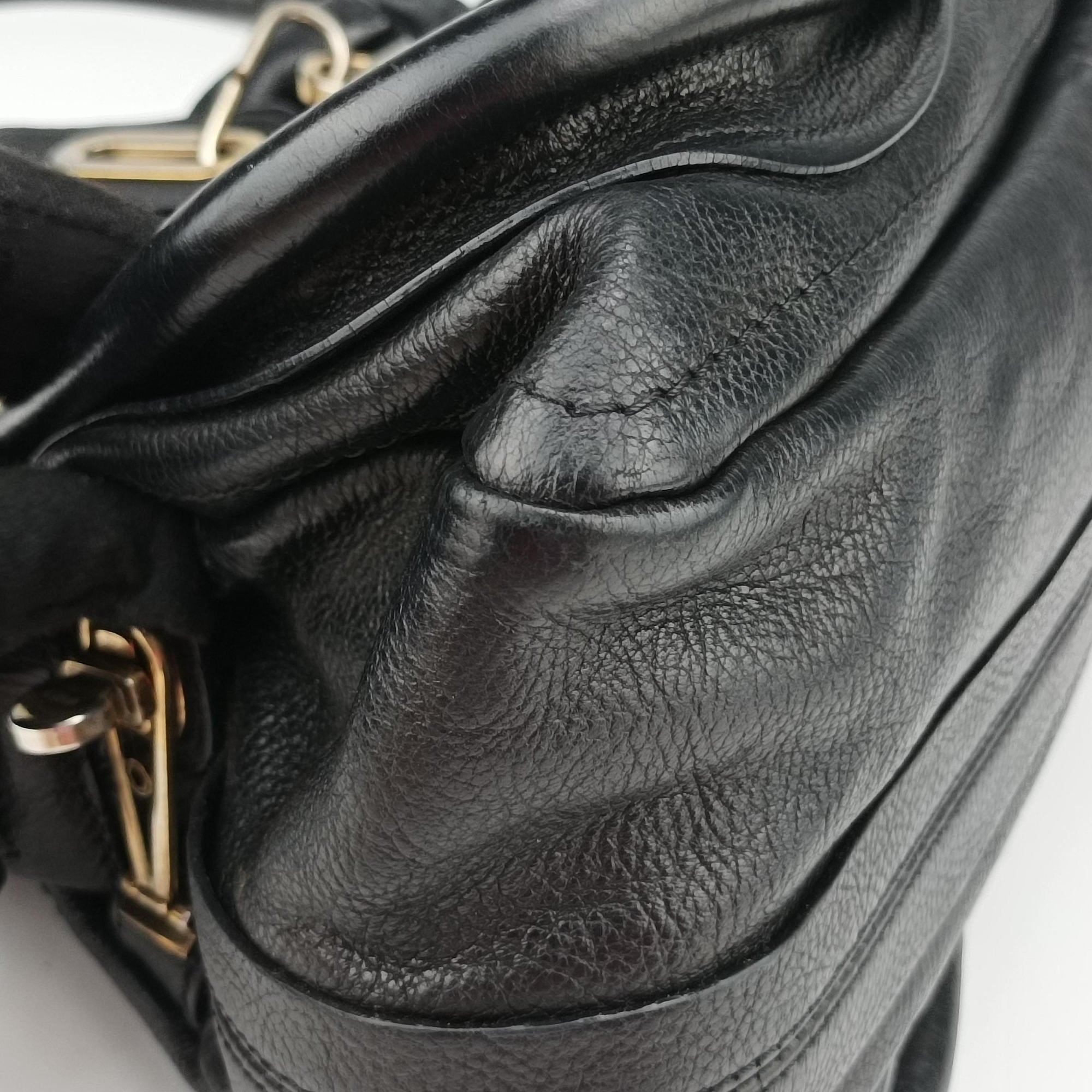 Pre-owned Chloe Paraty Black Leather  shoulderbag | stylenewstar