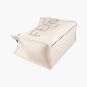 Pre-owned Fendi Sunshine White Leather 8BH386 shoulderbag | stylenewstar