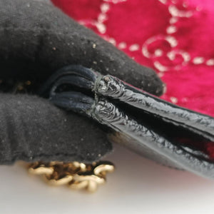 Vintage Gucci Rajah Red × Black velour × Leather 537219 shoulderbag | stylenewstar