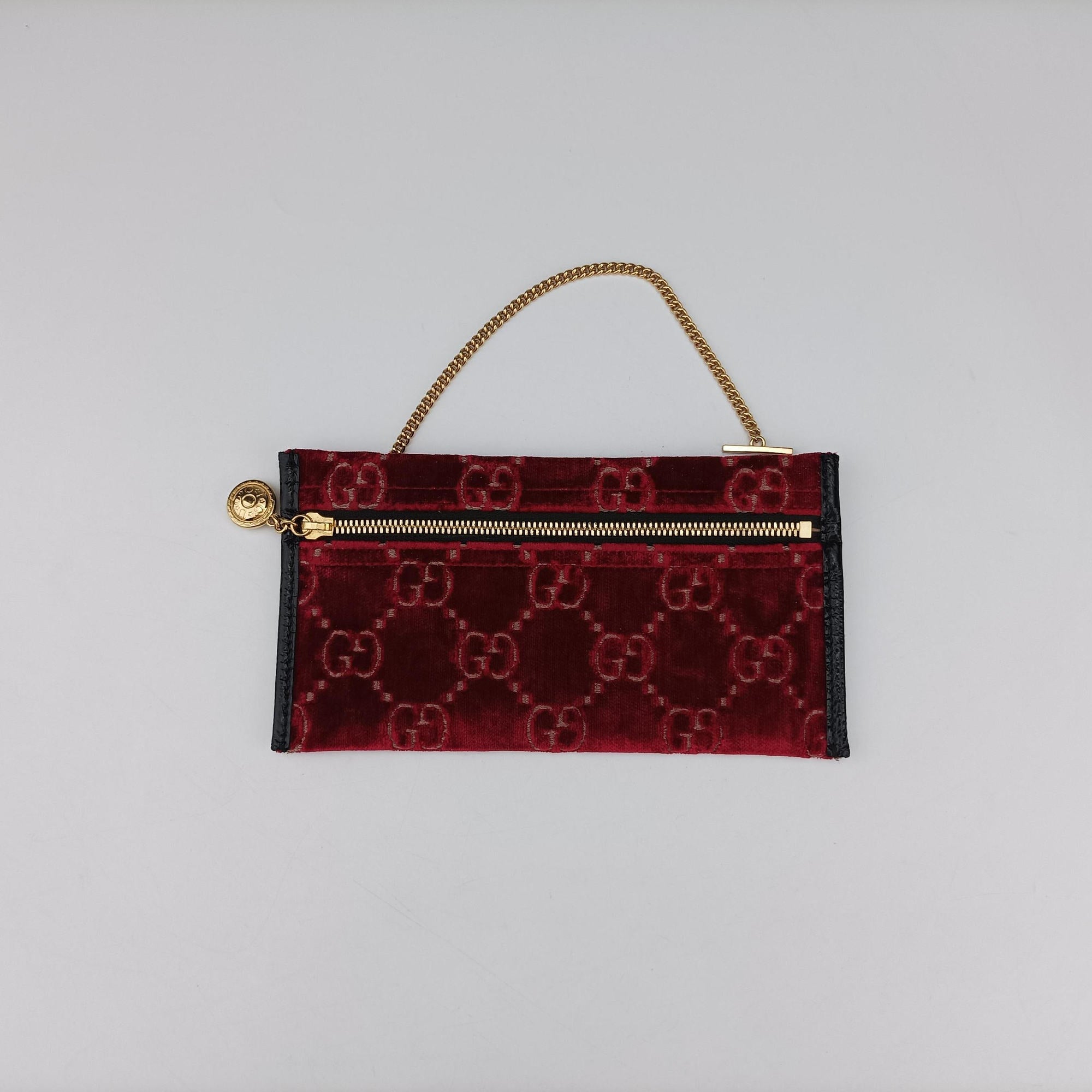 Vintage Gucci Rajah Red × Black velour × Leather 537219 shoulderbag | stylenewstar