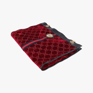 Vintage Gucci Rajah Red × Black velour × Leather 537219 shoulderbag | stylenewstar