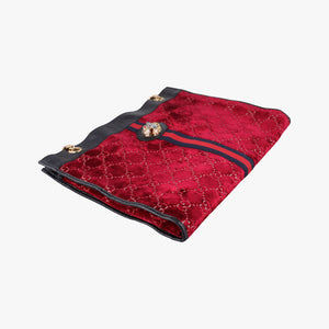 Vintage Gucci Rajah Red × Black velour × Leather 537219 shoulderbag | stylenewstar