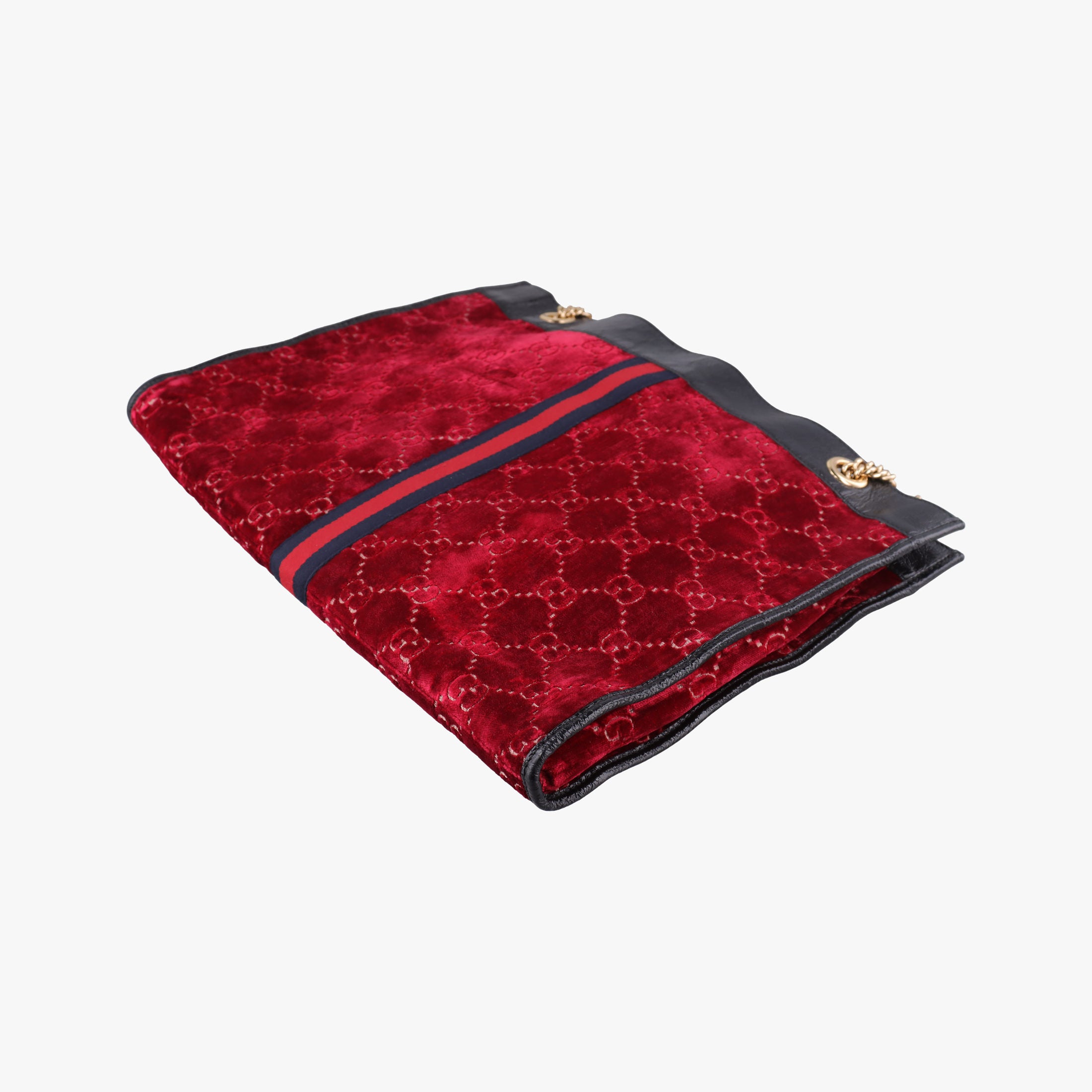 Vintage Gucci Rajah Red × Black velour × Leather 537219 shoulderbag | stylenewstar