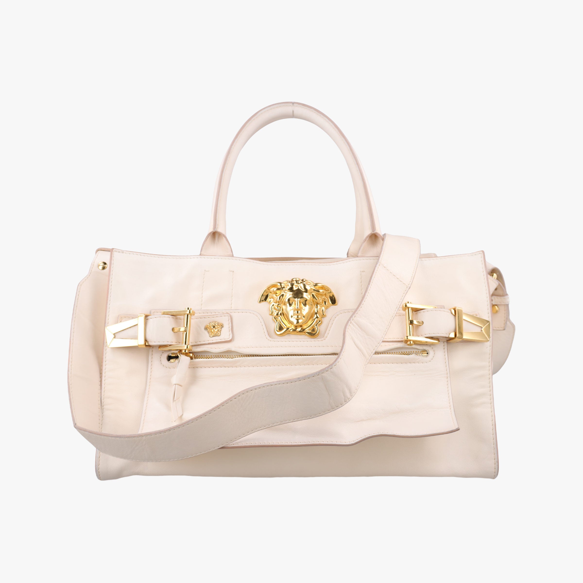 Vintage VERSACE Medusa Palazzo White lambskin  shoulderbag | stylenewstar
