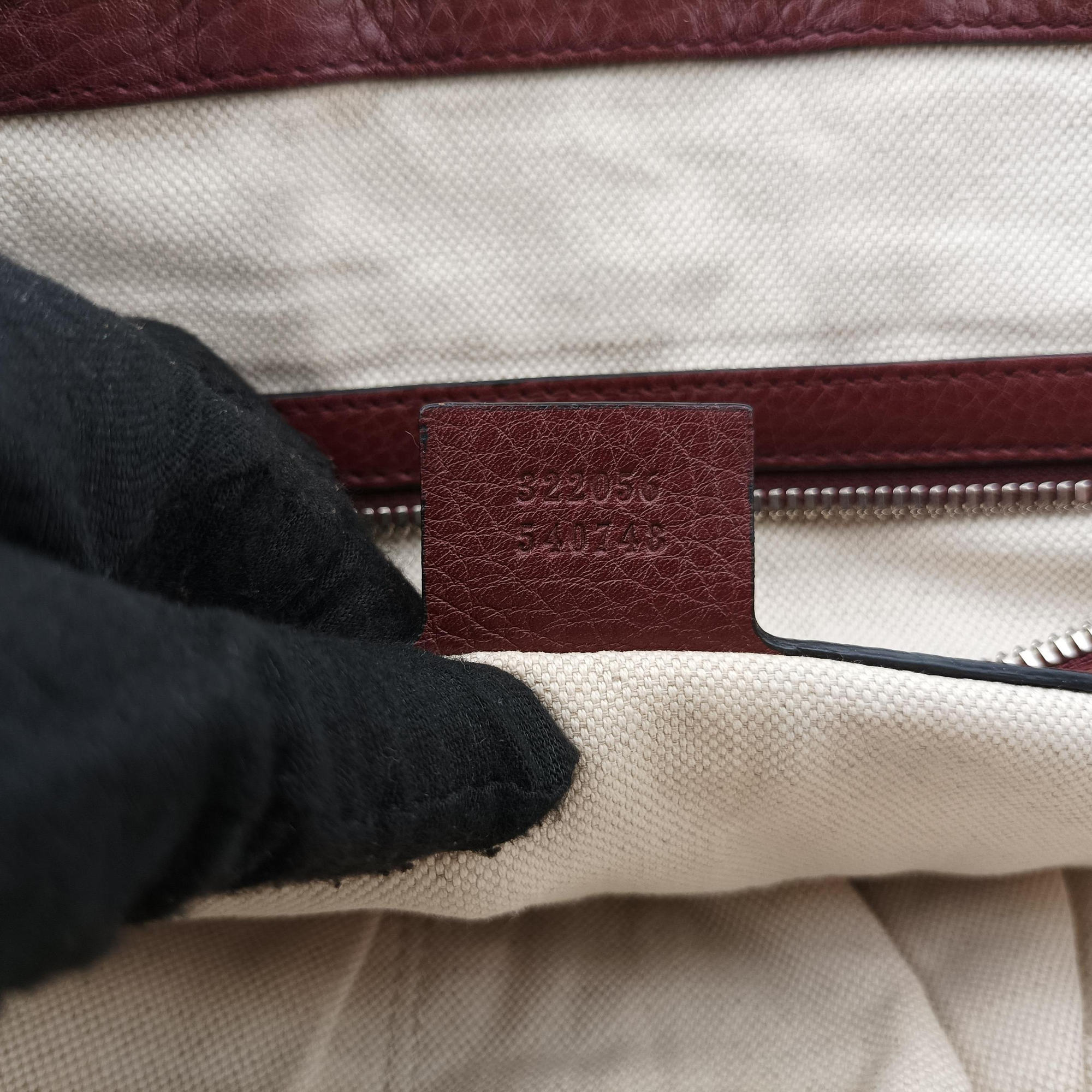 Pre-owned Gucci Interlocking G Logo Soho Messenger Burgundy Leather 322056 shoulderbag | stylenewstar