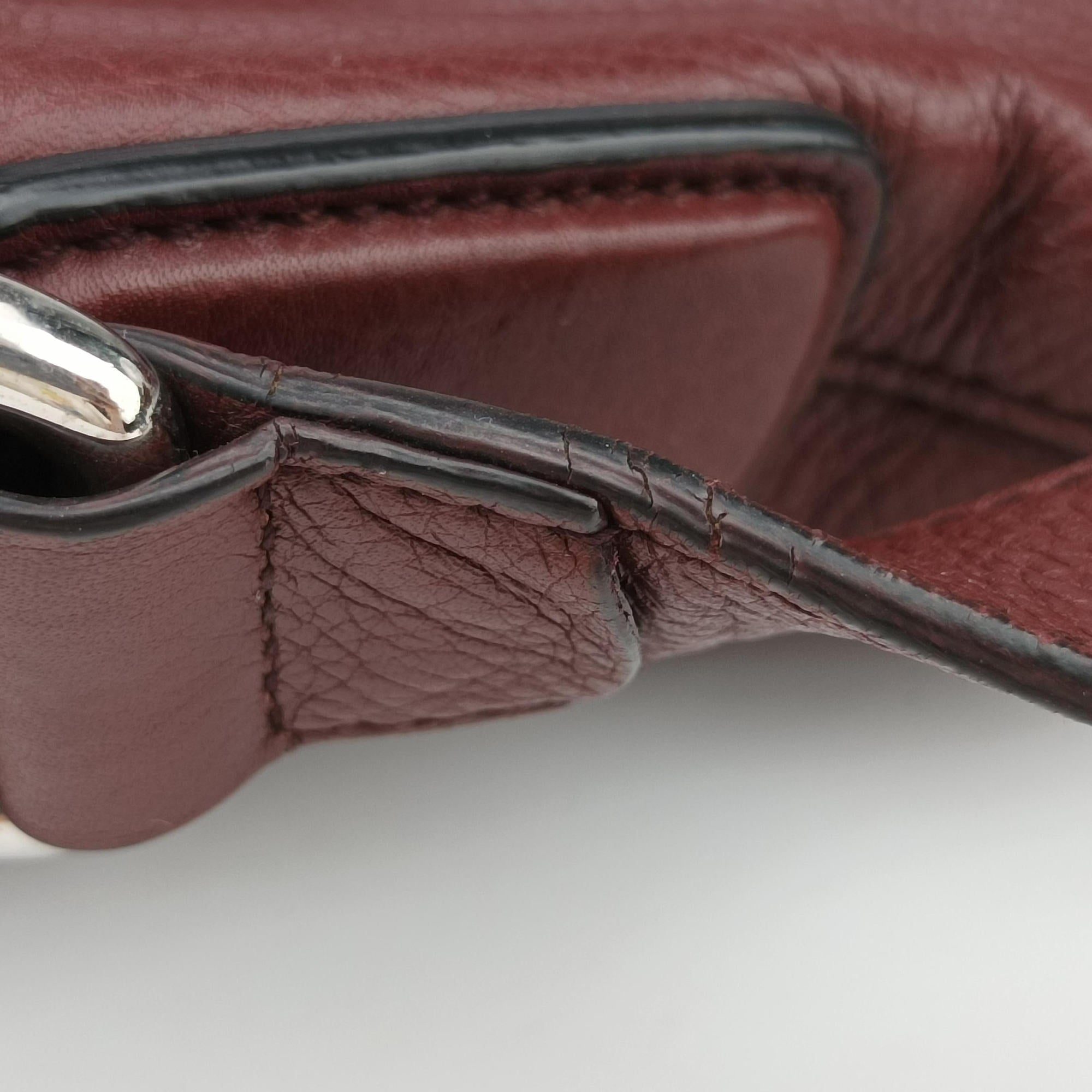 Pre-owned Gucci Interlocking G Logo Soho Messenger Burgundy Leather 322056 shoulderbag | stylenewstar