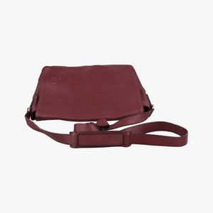 Pre-owned Gucci Interlocking G Logo Soho Messenger Burgundy Leather 322056 shoulderbag | stylenewstar