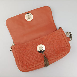 Pre-owned VERSACE Vanitas Medusa Orange leather  shoulderbag | stylenewstar