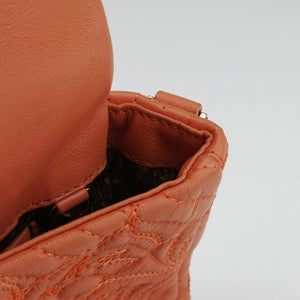 Pre-owned VERSACE Vanitas Medusa Orange leather  shoulderbag | stylenewstar