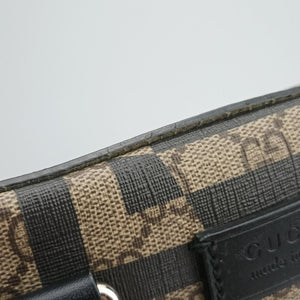 Pre-owned Gucci KALEIDO beige×black PVC coated canvas×Leather 406384 handbag | stylenewstar