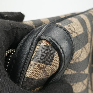 Pre-owned Gucci KALEIDO beige×black PVC coated canvas×Leather 406384 handbag | stylenewstar