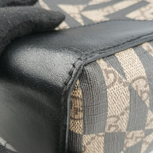 Pre-owned Gucci KALEIDO beige×black PVC coated canvas×Leather 406384 handbag | stylenewstar