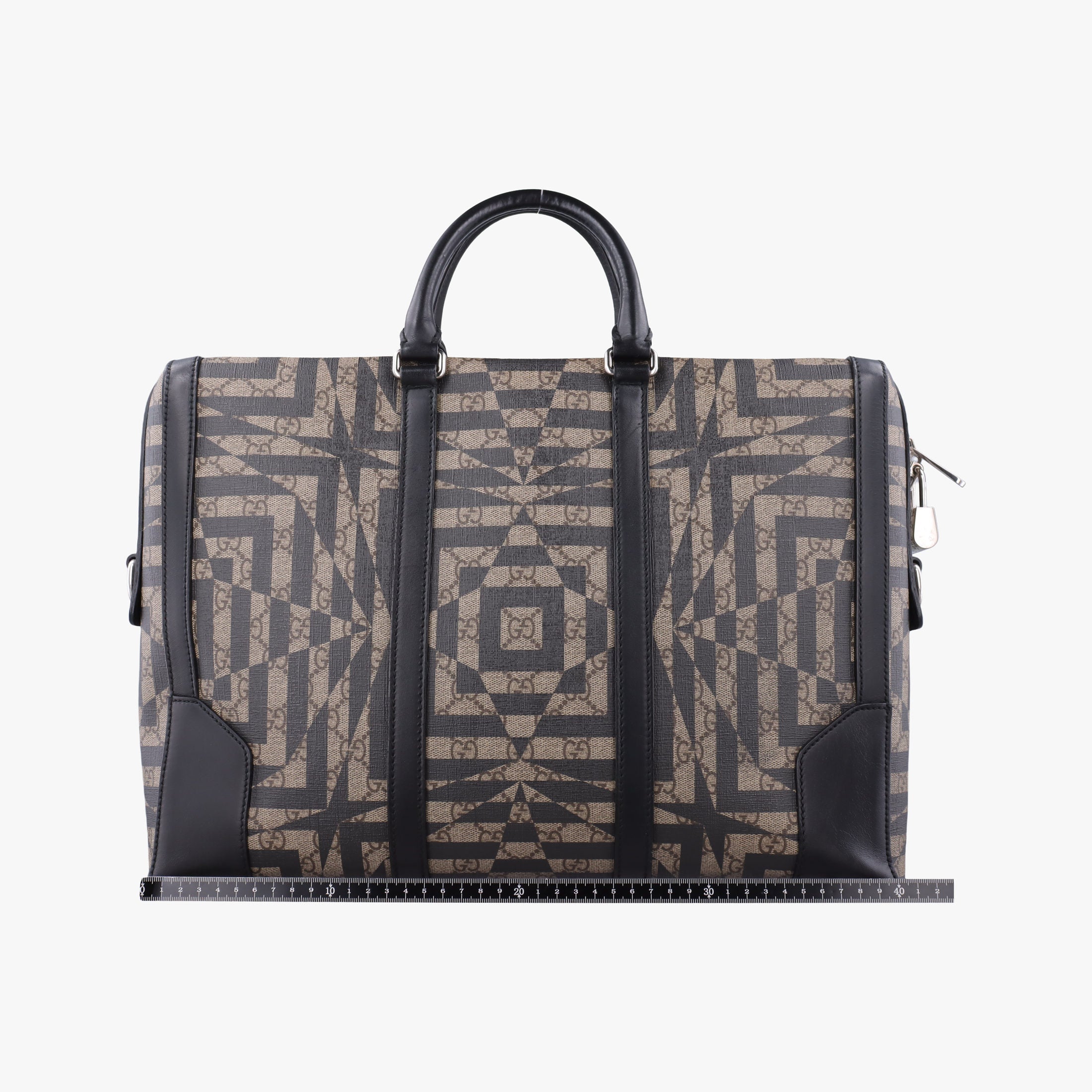 Pre-owned Gucci KALEIDO beige×black PVC coated canvas×Leather 406384 handbag | stylenewstar