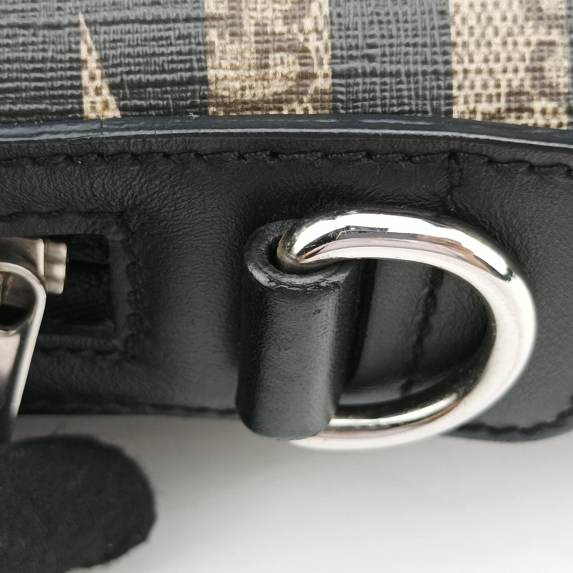 Pre-owned Gucci KALEIDO beige×black PVC coated canvas×Leather 406384 handbag | stylenewstar