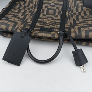 Pre-owned Gucci KALEIDO beige×black PVC coated canvas×Leather 406384 handbag | stylenewstar
