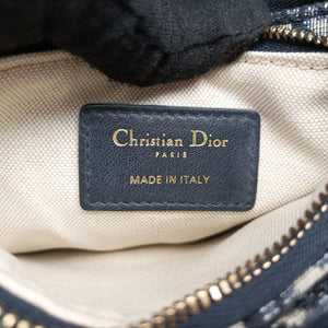 Pre-owned Christian Dior Saddle Navy×Gray Jacquard  shoulderbag | stylenewstar