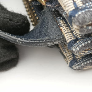Pre-owned Christian Dior Saddle Navy×Gray Jacquard  shoulderbag | stylenewstar