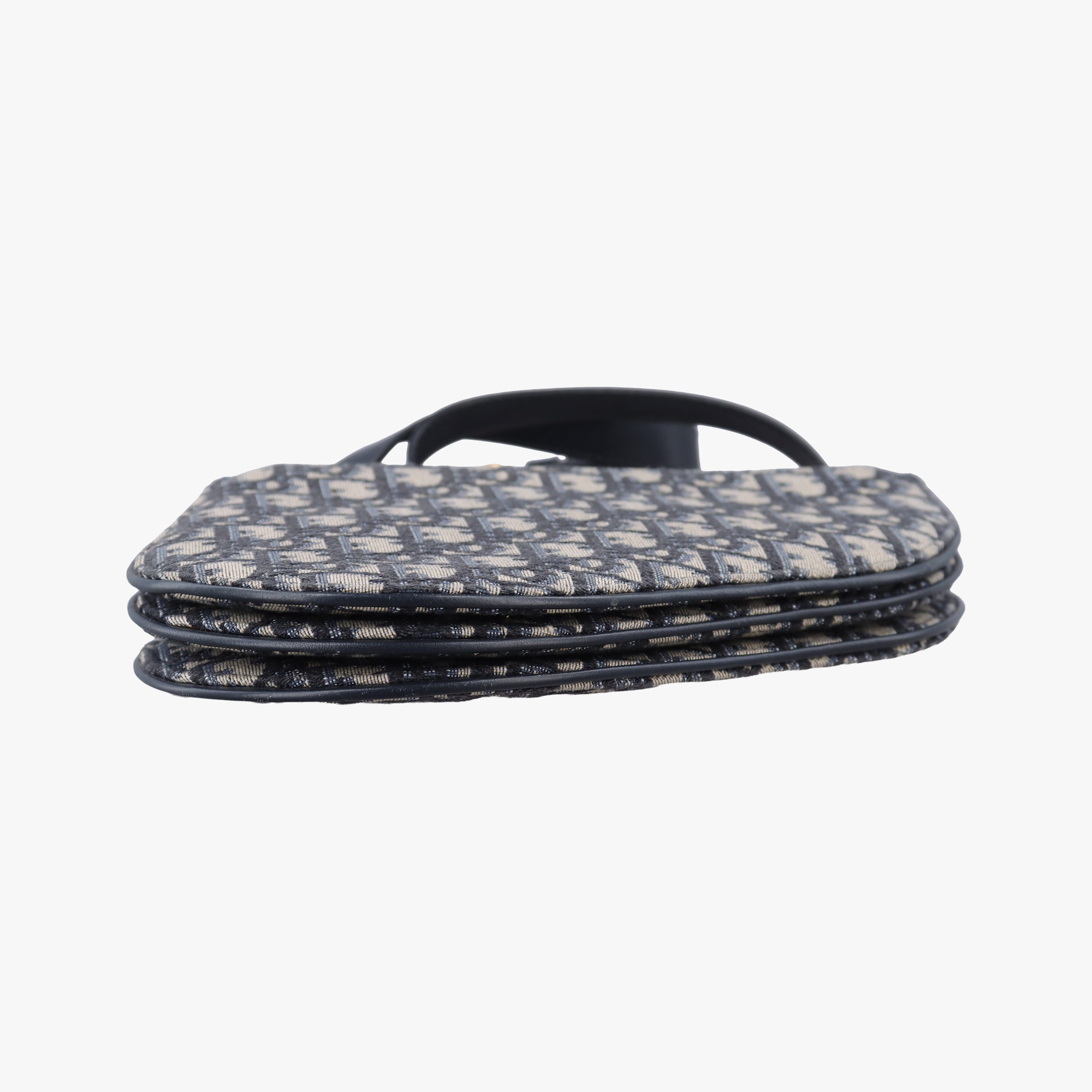 Pre-owned Christian Dior Saddle Navy×Gray Jacquard  shoulderbag | stylenewstar