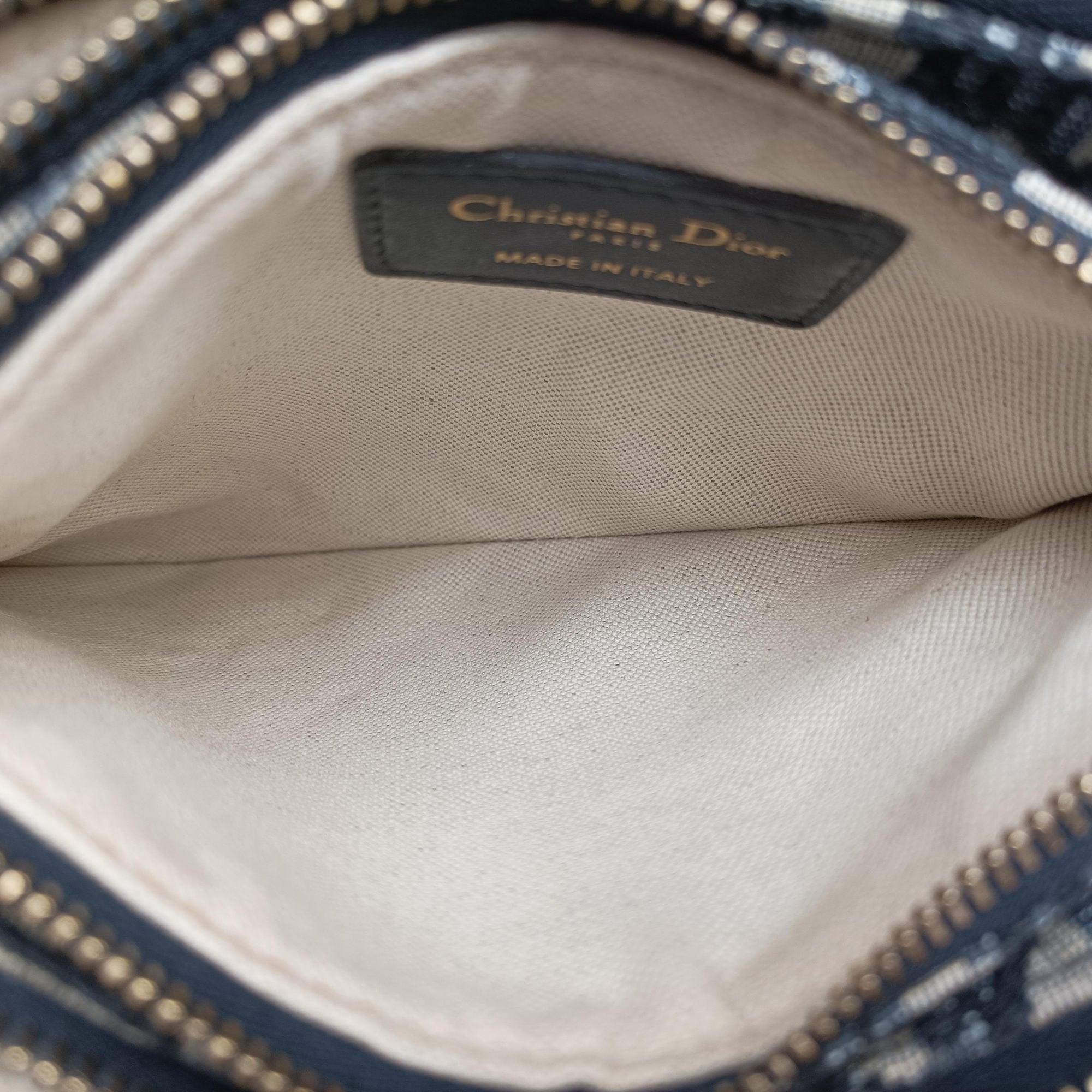 Pre-owned Christian Dior Saddle Navy×Gray Jacquard  shoulderbag | stylenewstar