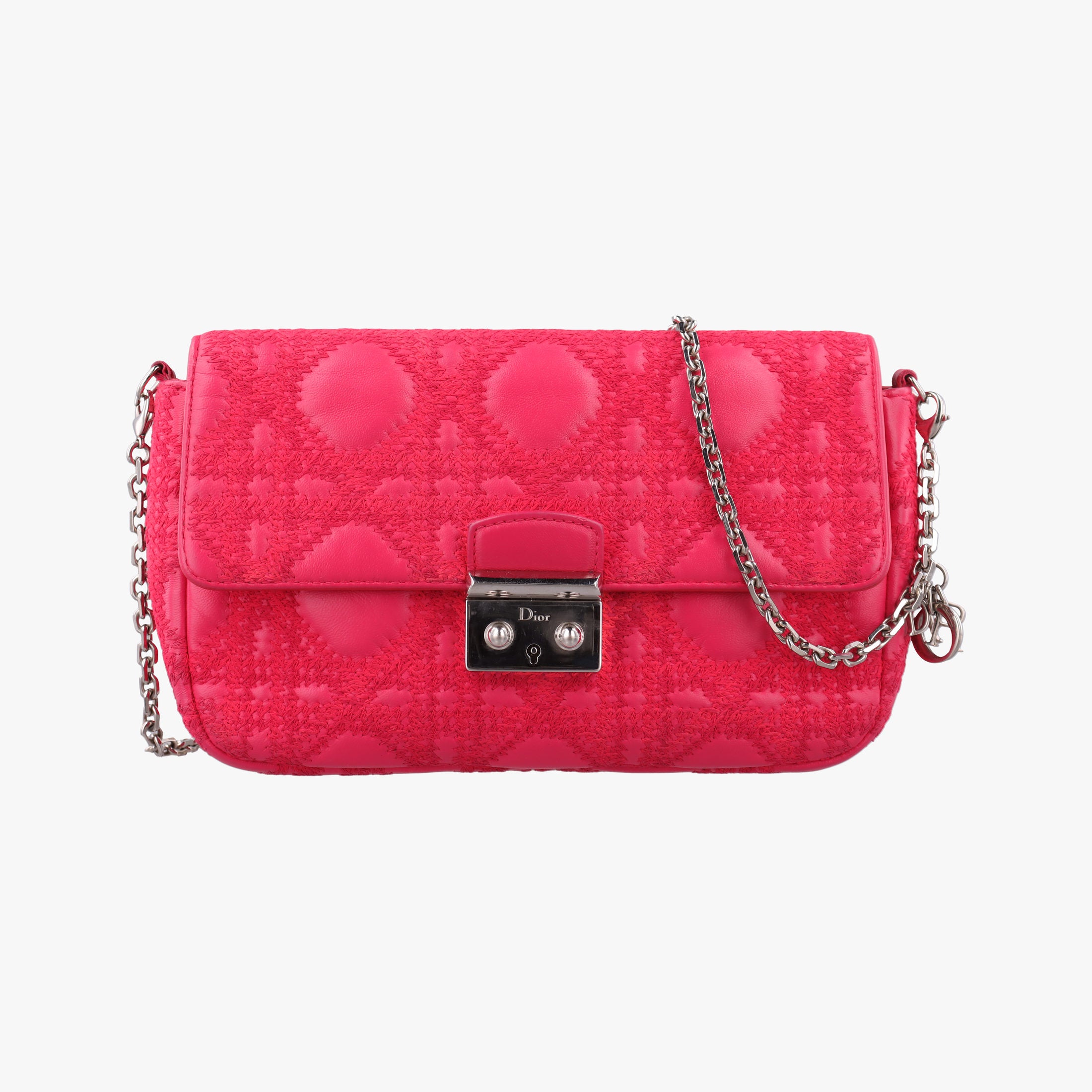 Vintage Christian Dior Miss Dior CANNAGE New Lock Rose lambskin  shoulderbag | stylenewstar
