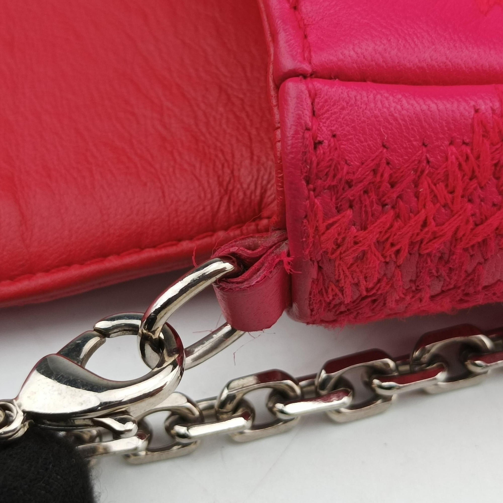 Vintage Christian Dior Miss Dior CANNAGE New Lock Rose lambskin  shoulderbag | stylenewstar
