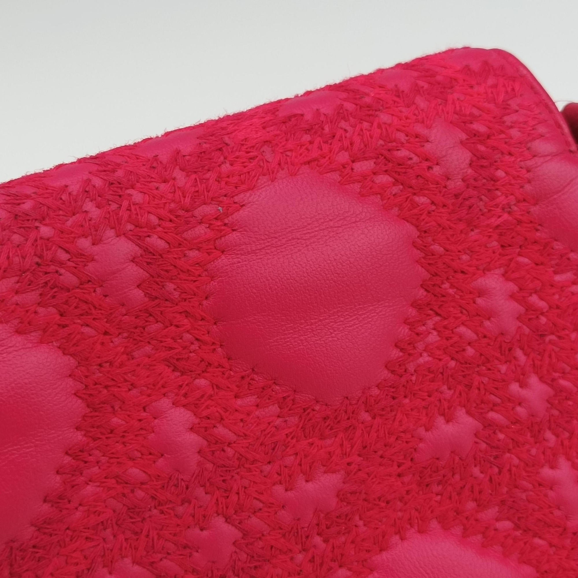Vintage Christian Dior Miss Dior CANNAGE New Lock Rose lambskin  shoulderbag | stylenewstar