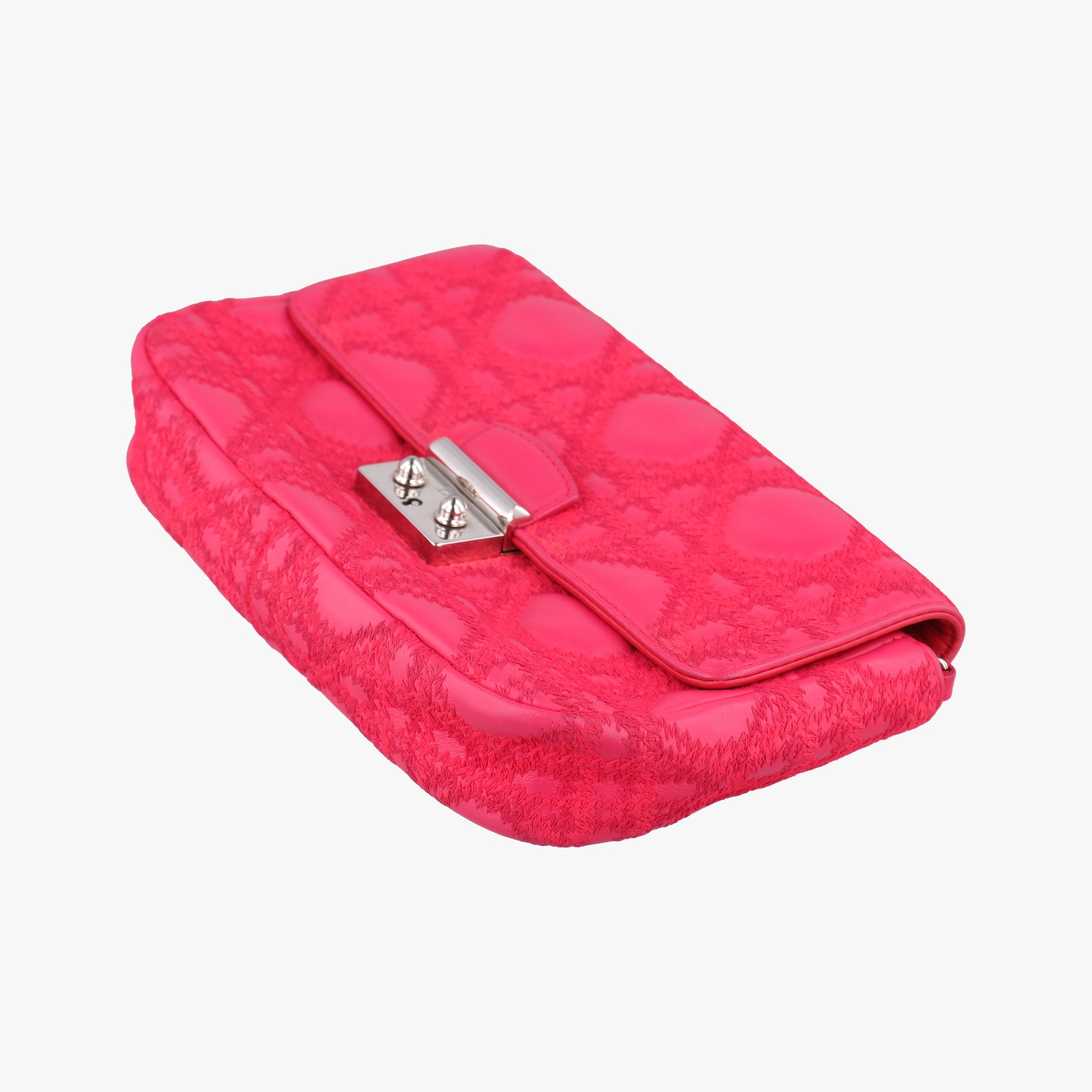 Vintage Christian Dior Miss Dior CANNAGE New Lock Rose lambskin  shoulderbag | stylenewstar