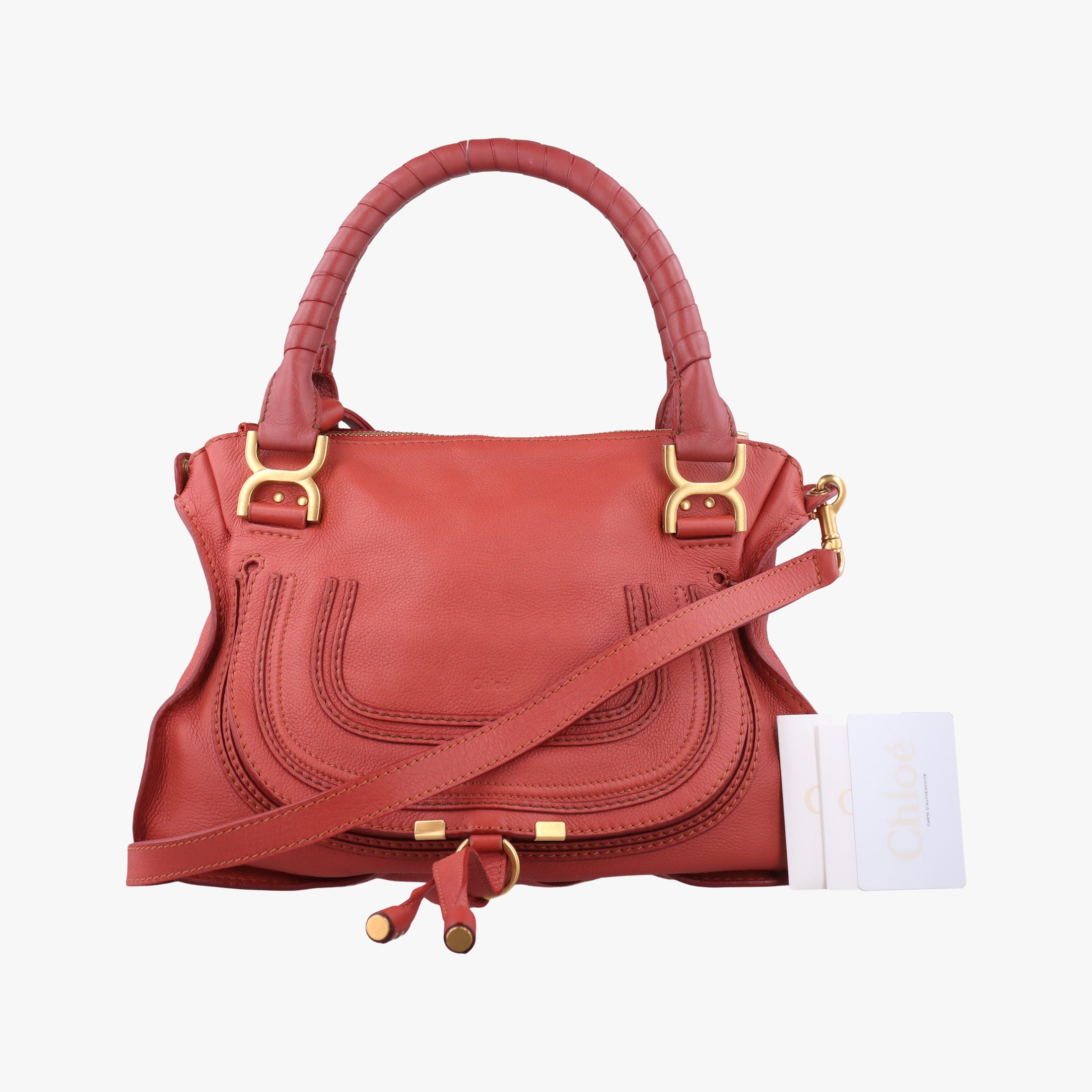 Pre-owned Chloe Mercy Red Leather  shoulderbag | stylenewstar
